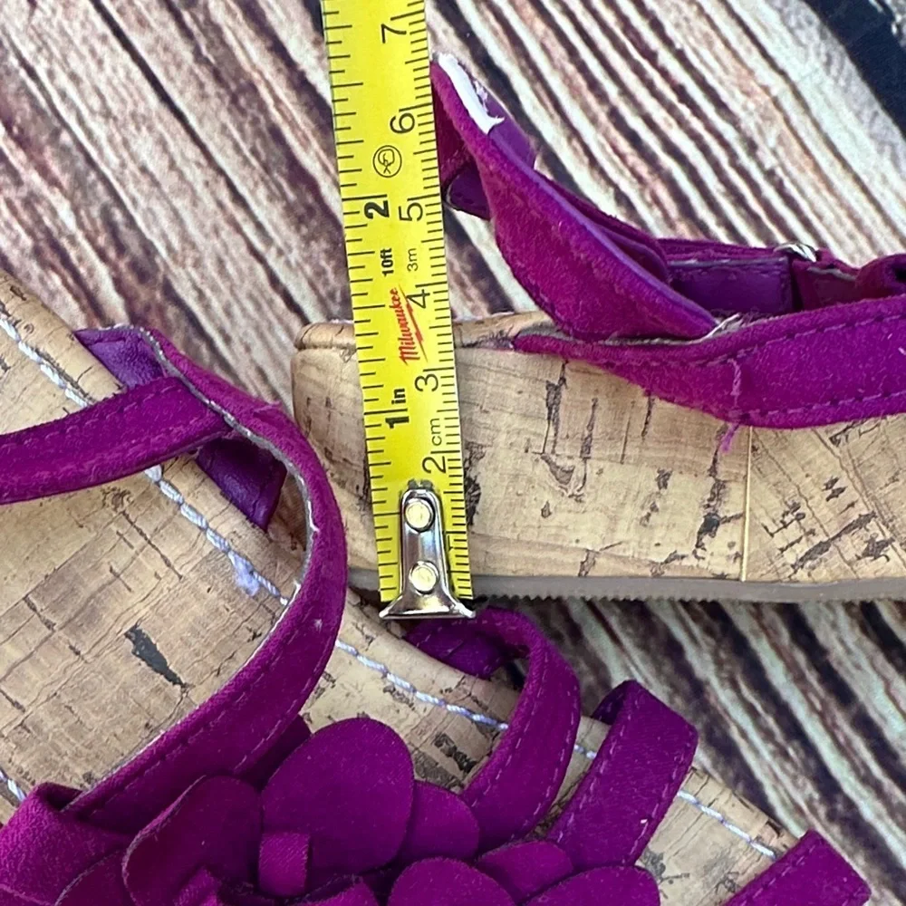 Gymboree Magenta Floral Wedge Sandals